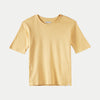 RRJ Basic Tees for Ladies Relaxed Fitting Shirt Special Fabric Trendy fashion Casual Top Yellow T-shirt for Ladies 125638 (Yellow)