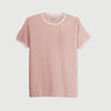 RRJ Basic Tees for Ladies Regular Fitting Ribbed Fabric Trendy fashion Casual Top Pink Tees for Ladies 138187 (Pink)