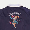 RRJ X Looney Tunes Lola Bunny Bomber Jacket for Ladies Relaxed Fitting Nylon Fabric Trendy fashion Casual Top Navy Blue Jacket for Ladies 131878 (Navy Blue)