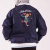 RRJ X Looney Tunes Lola Bunny Bomber Jacket for Ladies Relaxed Fitting Nylon Fabric Trendy fashion Casual Top Navy Blue Jacket for Ladies 131878 (Navy Blue)