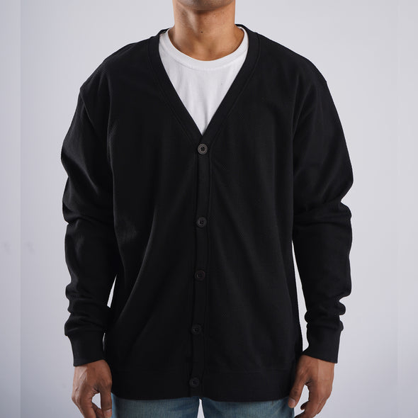 RRJ Men's Basic Jacket Regular Fitting Cotton Fabric Sweatshirt Trendy fashion Casual Top Black Jacket for Men 138465-U (Black)