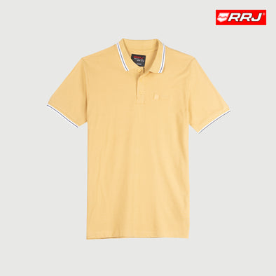 RRJ Basic Collared for Men Semi Body Fit Trendy fashion Casual Top Yellow Polo shirt for Men 137549-U (Yellow)