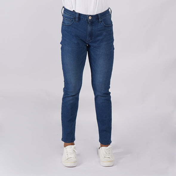 RRJ Men's Basic Denim Stretchable Pants Super skinny Fitting Mid Waist Maong Pants For Men Medium Shade Mid Rise Trendy Fashion Casual Bottoms 149290-U (Medium Shade)