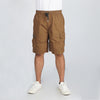 RRJ Basic Non-Denim Cargo Short for Men Regular Fitting Garment Wash Fabric Casual Short Khaki Cargo Short for Men 137774 (Khaki)